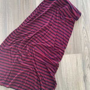 Burgundy/Navy Striped Maxi Skirt (J. Crew)